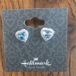 Aquamarine heart earrings